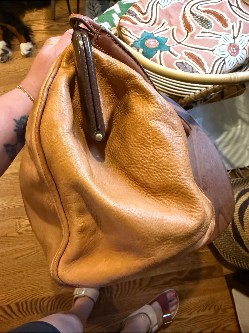 Campomaggi Woven Leather Shoulder Bag in Tan - Picture 5 of 13